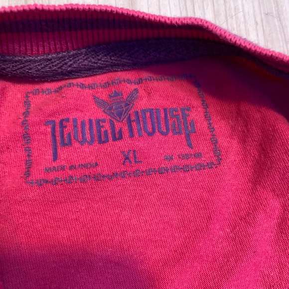 Jewel House all over print pink t shirt - Picture 3 of 3